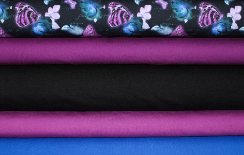 Preview: Jersey Schmetterlinge schwarz (10 cm)